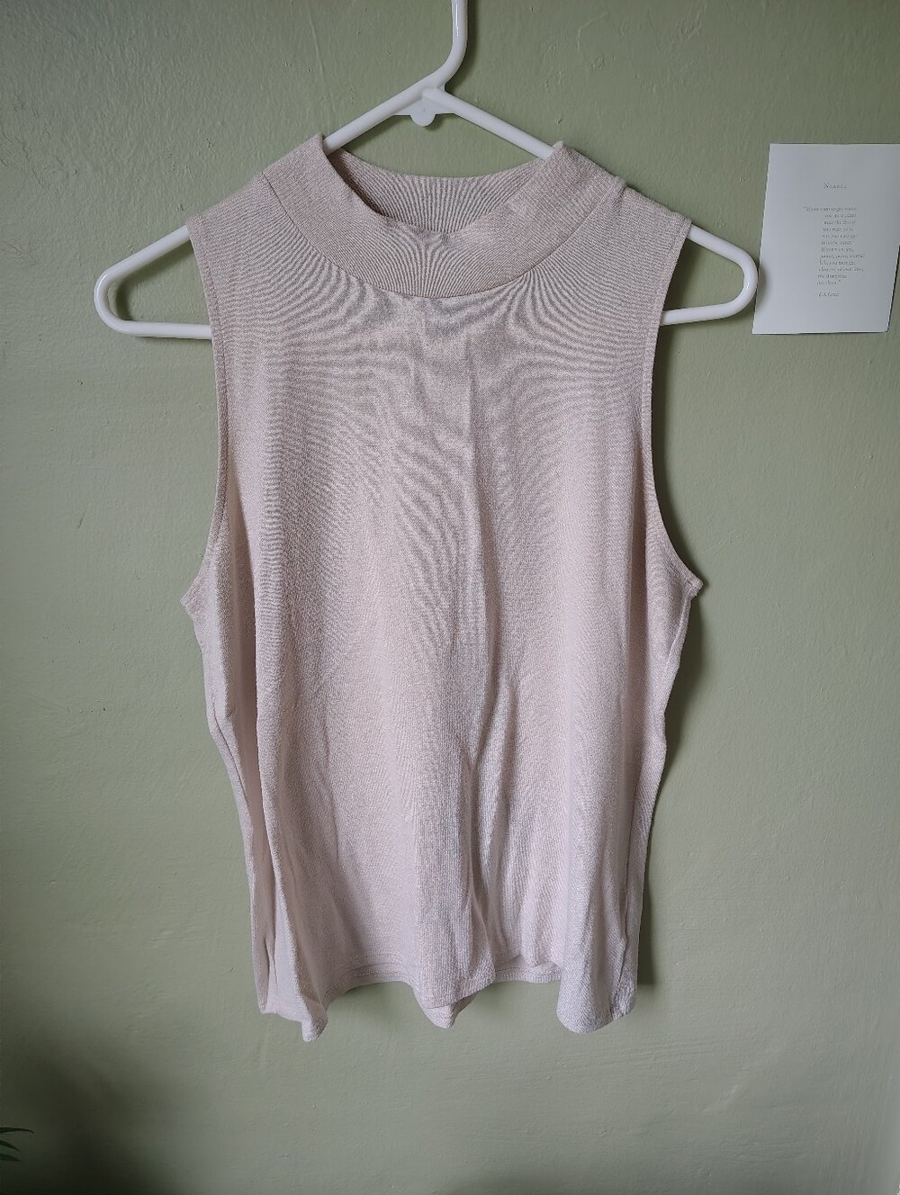 ☀️5/$25☀️ Worthington Women's Large Cream Sleeveless Mock Neck Top